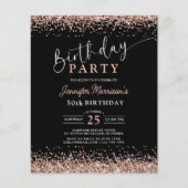 Rose Gold Black jedes Alter 50. Geburtstag Flyer (Vorne)
