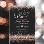 Rose Gold Black jedes Alter 50. Geburtstag Flyer<br><div class="desc">Feiern Sie einen fantastischen 50. Geburtstag mit der Budget Rose Gold Black Any Age 50. Geburtstag Einladung! Dieses elegante Design verbindet atemberaubend den Glitzer der Rose mit dem klassischen Schwarz und verleiht dem Set einen unvergesslichen Rahmen. Ideal für einen Geburtstag, bietet diese preisgünstige Einladung Eleganz und Stil zu einem erschwinglichen...</div>