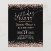 Rose Gold Black jedes Alter Geburtstag Flyer (Vorne)