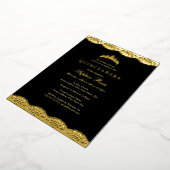 Rose Gold Black Lace Tiara Quinceanera Foil Folieneinladung (Gedreht)