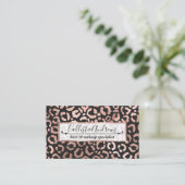 Rose Gold Black Leopard Cheetah Animal Print Visitenkarte (Stehend Vorderseite)