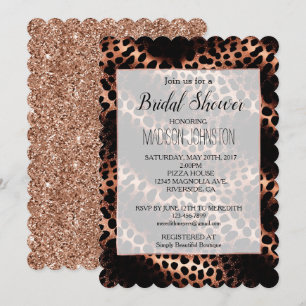Rose Gold Black Leopard Einladung