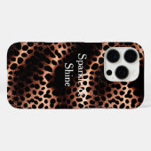 Rose Gold Black Leopard Print Case-Mate iPhone Hülle (Rückseite (Horizontal))