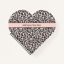 Rose Gold Black Leopard Print Trendy Chic Herz Notizblock