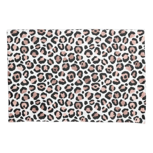 Rose Gold Black Leopard Printcheetah trendy Kissenbezug (Vorderseite-Links)