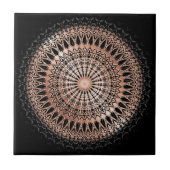 Rose Gold Black Mandala Fliese (Vorderseite)