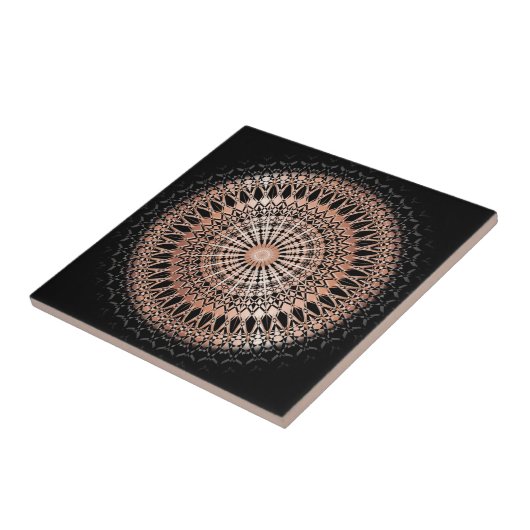 Rose Gold Black Mandala Fliese (Seite)