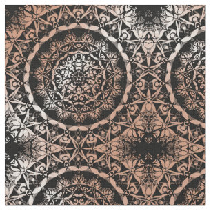 Rose Gold Black Mandala Pattern Stoff
