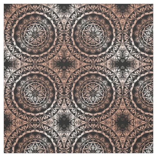 Rose Gold Black Mandala Pattern Stoff (Muster)