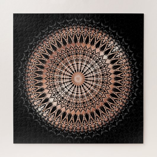 Rose Gold Black Mandala Puzzle (Horizontal)