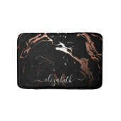 Rose Gold Black Marble Badematte (Vorderseite)
