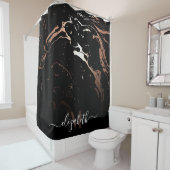 Rose Gold Black Marble Duschvorhang (Beispiel)