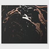 Rose Gold Black Marble Geschenkpapier (Flach)