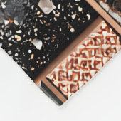 Rose Gold Black Marble Mosaic Fleecedecke (Ecke)