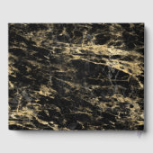 Rose Gold Black Marble Wedding Gästebuch (Rückseite)