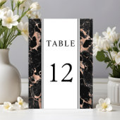 Rose Gold Black Marble Wedding Tischnummer