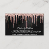 Rose Gold Black Metallic Glitzer Tropfen Lashes Visitenkarte (Rückseite)