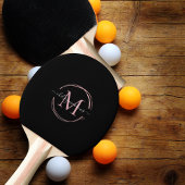 Rose Gold Black Monogram Calligraphy Script Name Tischtennis Schläger