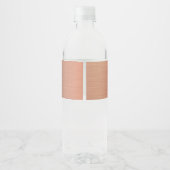 Rose Gold Black Monogram Wedding Birthday Wasserflaschenetikett (Rückseite)