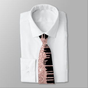 Rose Gold Black Neck Tie Krawatte