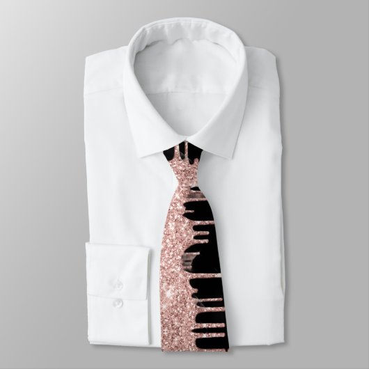 Rose Gold Black Neck Tie Krawatte (Gebunden)