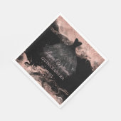 Rose Gold & Black Princess Quinceañera  Serviette (Ecke)