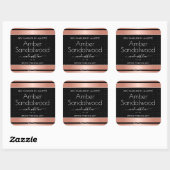 Rose Gold Black Soy Wax Kerzen Packing Labels Quadratischer Aufkleber (Blatt)