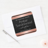 Rose Gold Black Soy Wax Kerzen Packing Labels Quadratischer Aufkleber (Umschlag)