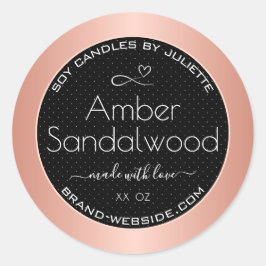 Rose Gold Black Soy Wax Kerzen Packing Labels Runder Aufkleber