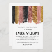Rose Gold & Black Tape Einladung zum Geburtstag (Vorne/Hinten)
