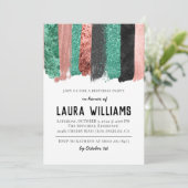 Rose Gold & Black Tape Einladung zum Geburtstag (Stehend Vorderseite)