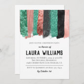 Rose Gold & Black Tape Einladung zum Geburtstag (Vorne/Hinten)