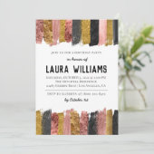 Rose Gold & Black Tape Einladung zum Geburtstag (Stehend Vorderseite)