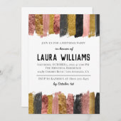 Rose Gold & Black Tape Einladung zum Geburtstag (Vorne/Hinten)