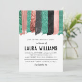 Rose Gold & Black Tape Einladung zum Geburtstag (Stehend Vorderseite)