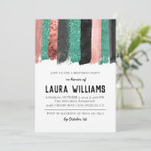 Rose Gold & Black Tape Einladung zum Geburtstag (Stehend Vorderseite)