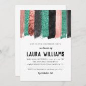 Rose Gold & Black Tape Einladung zum Geburtstag (Vorne/Hinten)