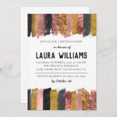 Rose Gold & Black Tape Einladung zum Geburtstag (Vorne/Hinten)