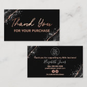 Rose Gold Black Vielen Dank für Ihren Kauf Visitenkarte (Vorne/Hinten)