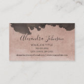 Rose Gold & Black Watercolor Moderne Frisur Stilli Visitenkarte (Rückseite)