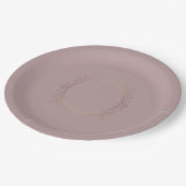 Rose Gold Blank Template hinzufügen Text Elegant Pappteller (Schrägansicht)