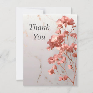 Rose Gold Blätter auf Marmor Danke Karte