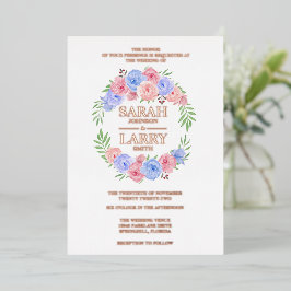 Rose Gold Blätter Blume Elegantes Gold Traditionel Folieneinladung