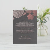 Rose Gold Blätter Chalk Hochzeiten Details Begleitkarte (Stehend Vorderseite)
