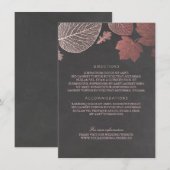 Rose Gold Blätter Chalk Hochzeiten Details Begleitkarte (Vorne/Hinten)