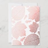 Rose Gold Blätter Elegant Bridal Dusche Einladung (Rückseite)
