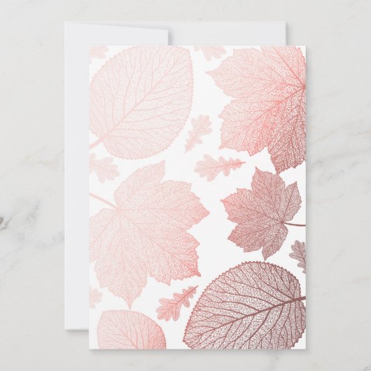 Rose Gold Blätter Elegante Fall Engagement Partei Einladung (Rückseite)