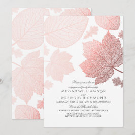 Rose Gold Blätter Elegante Fall Engagement Partei Einladung