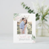 Rose Gold Blätter Grüne  Foto Ankündigungspostkarte (Stehend Vorderseite)