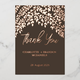 Rose Gold Blätter Hochzeit Dankeschön Schokolade B Folieneinladung
